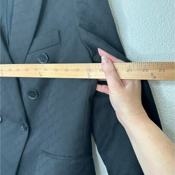 Stella McCartney Black Wool Embossed Double Breasted Button Blazer 46 / L - Picture 15 of 15